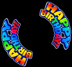 Happy Birthdayのビジュアルポイ文字