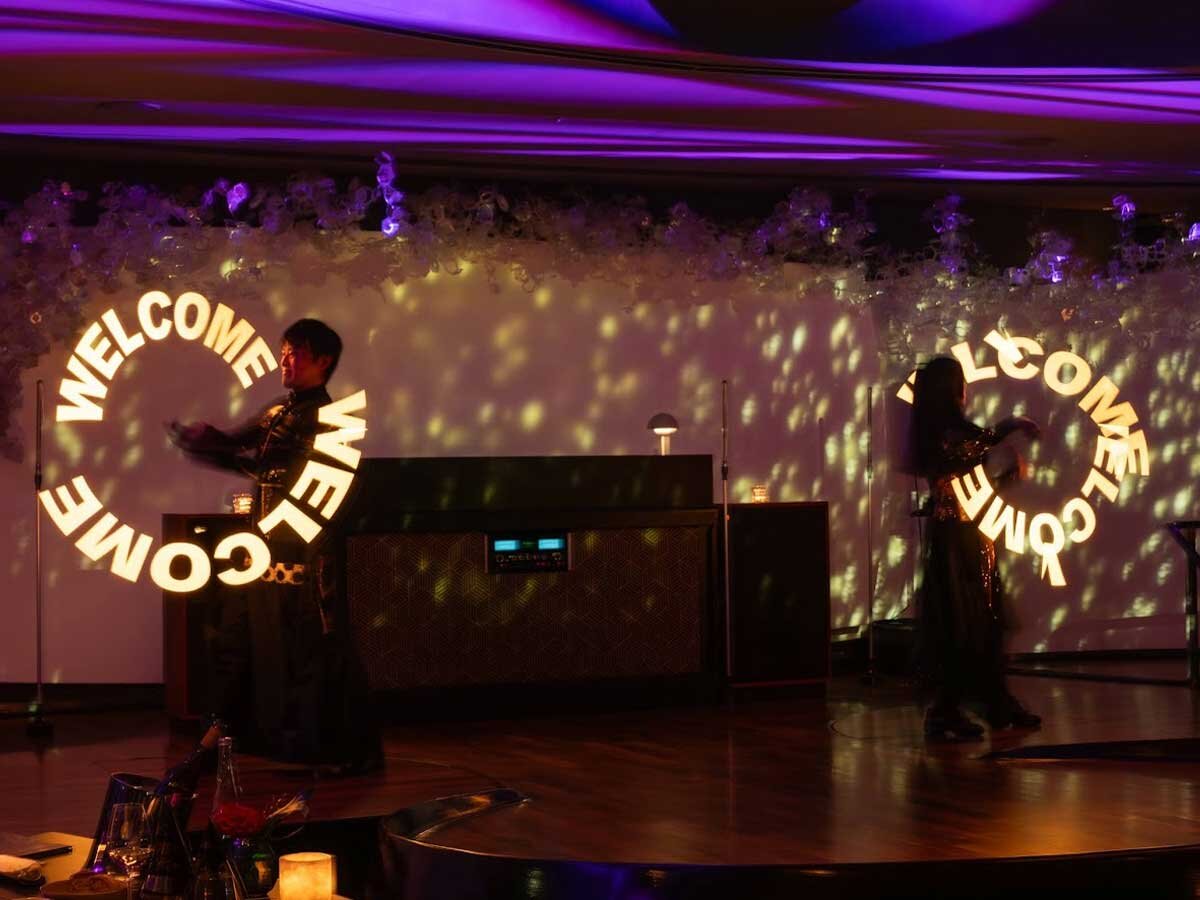 The word 'Welcome' displayed using Visual Poi.
