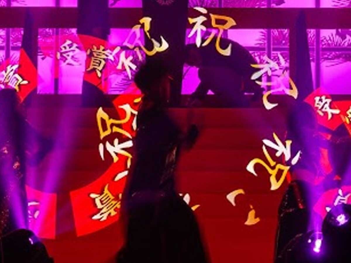 ビジュアルポイで祝の文字を表示した例